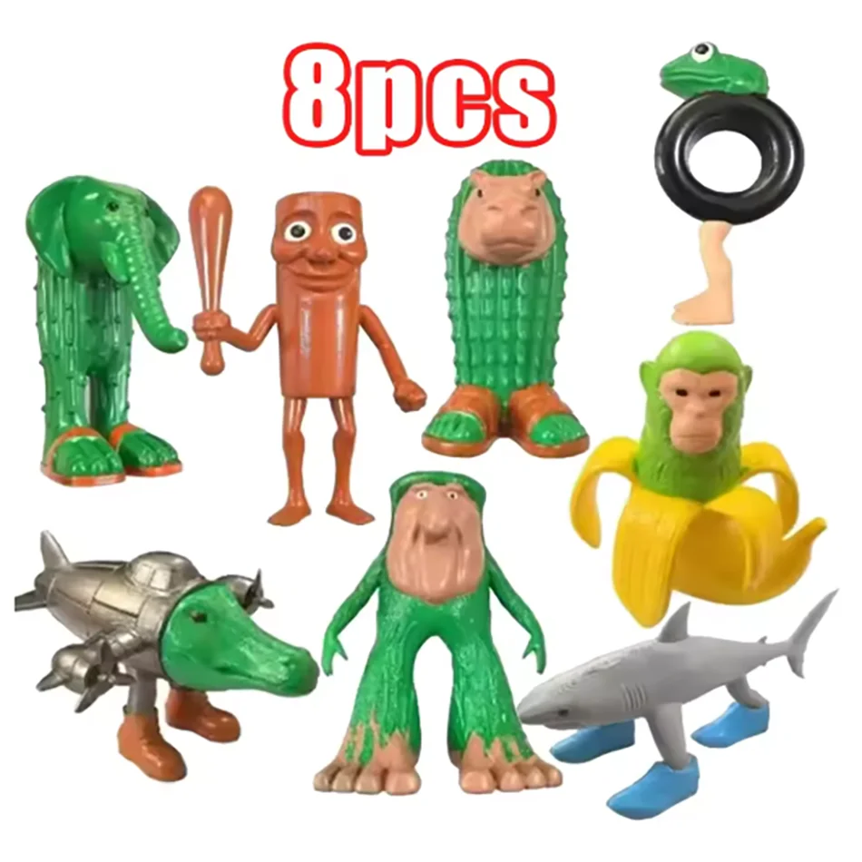 جديد شان هاي جينغ الإيطالية Brainrot Tung Sahur عمل لعبة سطح المكتب الديكور الكرتون البلاستيكية متعة نموذج الديكور هدية للأطفال