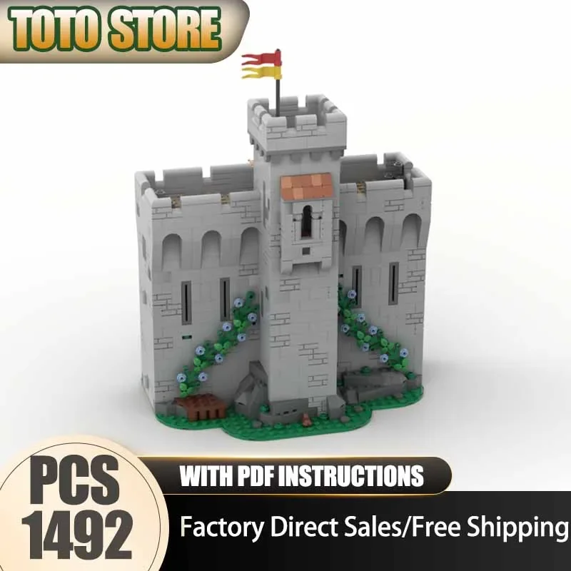 City Street View Moc Building Blocks Medieval Castle Tower Defense Model Technology Brick DIY Assembly Construction Holiday Toys