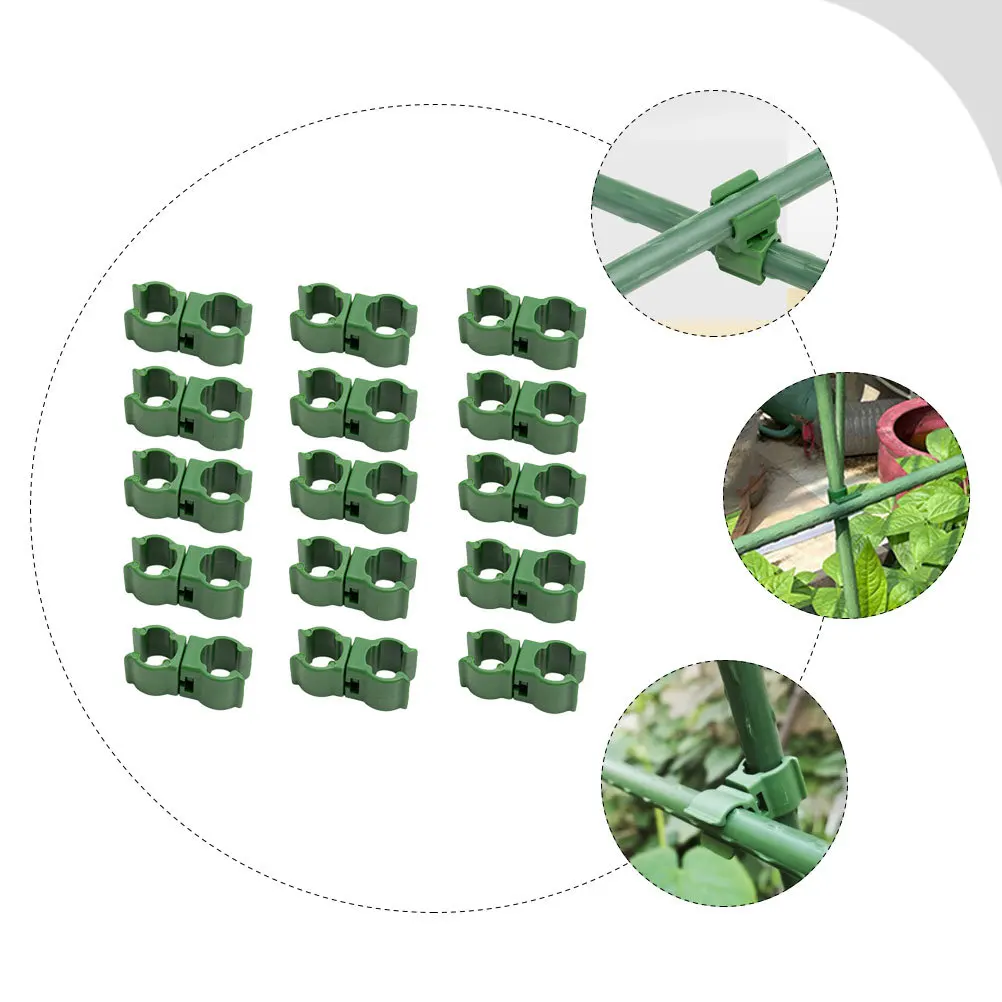 

50pcs Plant Trellis Connector Clip Green Adjustable For Climbing Vines Tomatoes Support Garden Accessory Stake Clip Gardening