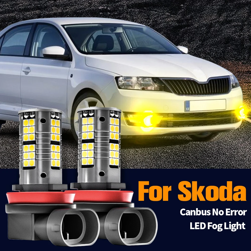 

2pcs LED Fog Light Lamp Blub Canbus H8 For Skoda Fabia MK3 Kamiq Karoq Kodiaq Octavia MK2 A5 MK3 A7 Rapid Scala Superb Yeti