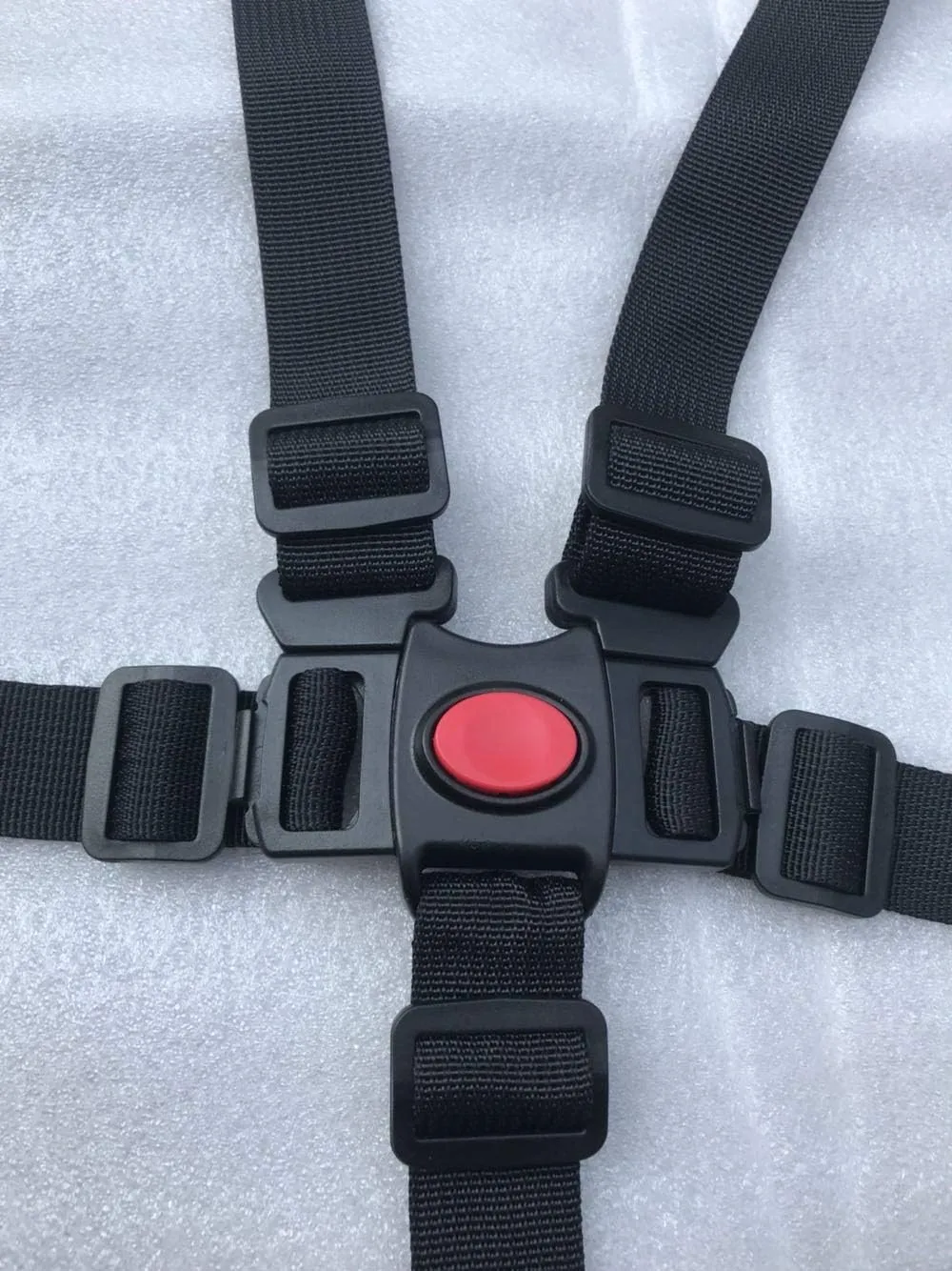 5 Point Harness pushchair's harness Seat Belt Full Protection Security Harness Seatbelt for High Chair and Pushchair Blac