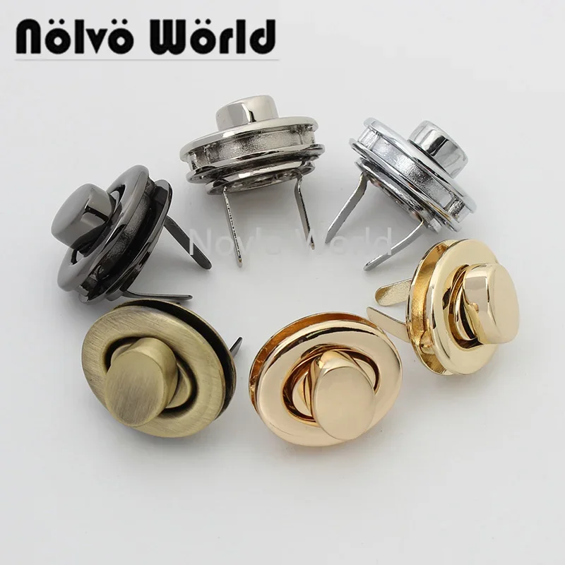 Nolvo World 2-10 pieces 7 colors 26*22mm round small handbag lock twist lock fasteners for bags