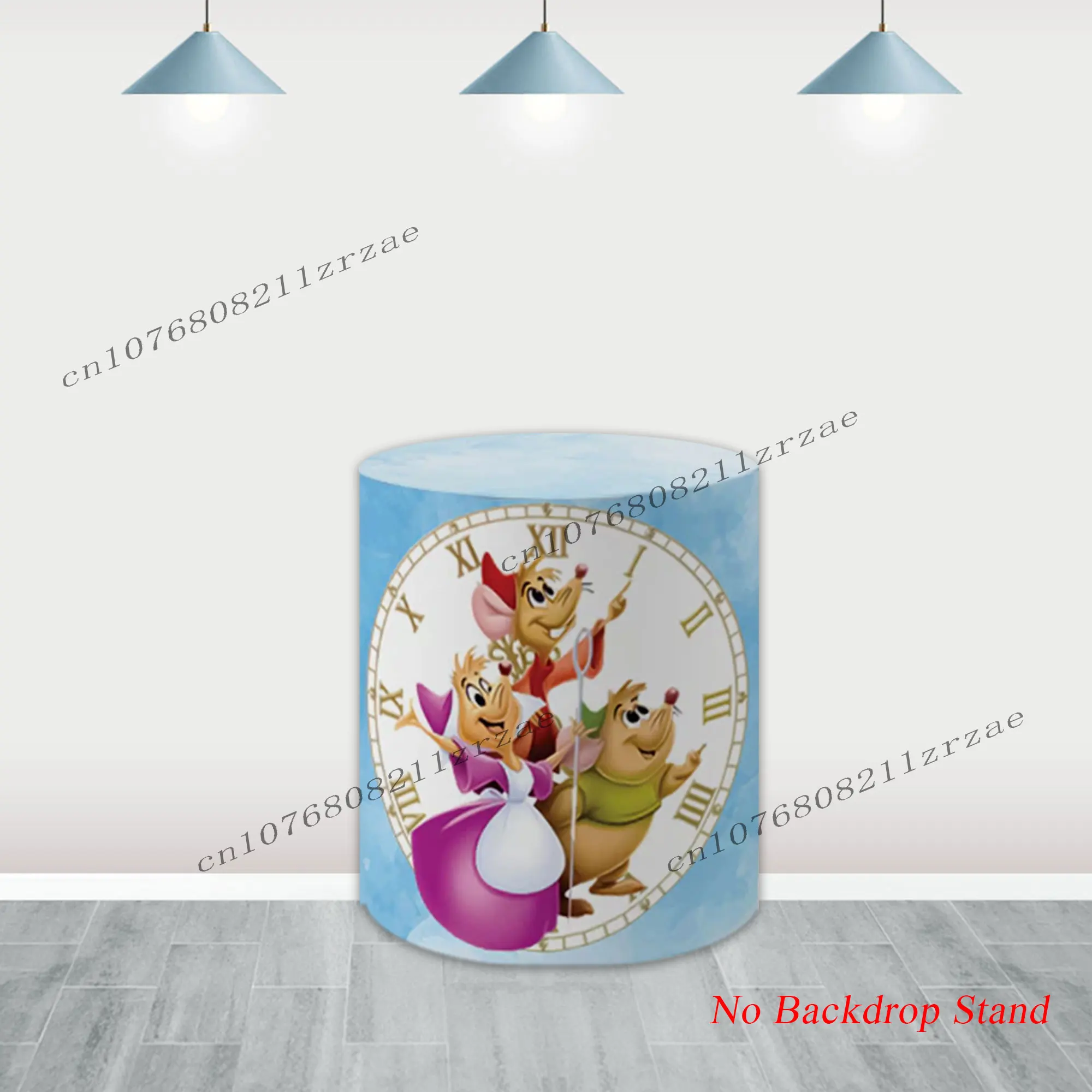 سندريلا غطاء خلفية مستديرة طفل فتاة 1st حفلة عيد ميلاد الديكور استحمام الطفل راية لطيف حائط الخلفية التصوير الدعائم