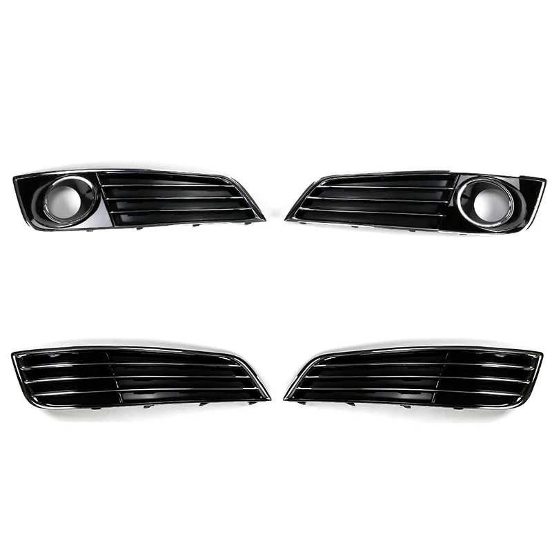 ROLFES Front Bumper Fog Light Lamp Grille Protector Frame Cover Trim For AUDI A8L A8 D4 2010 2011 2012 2013