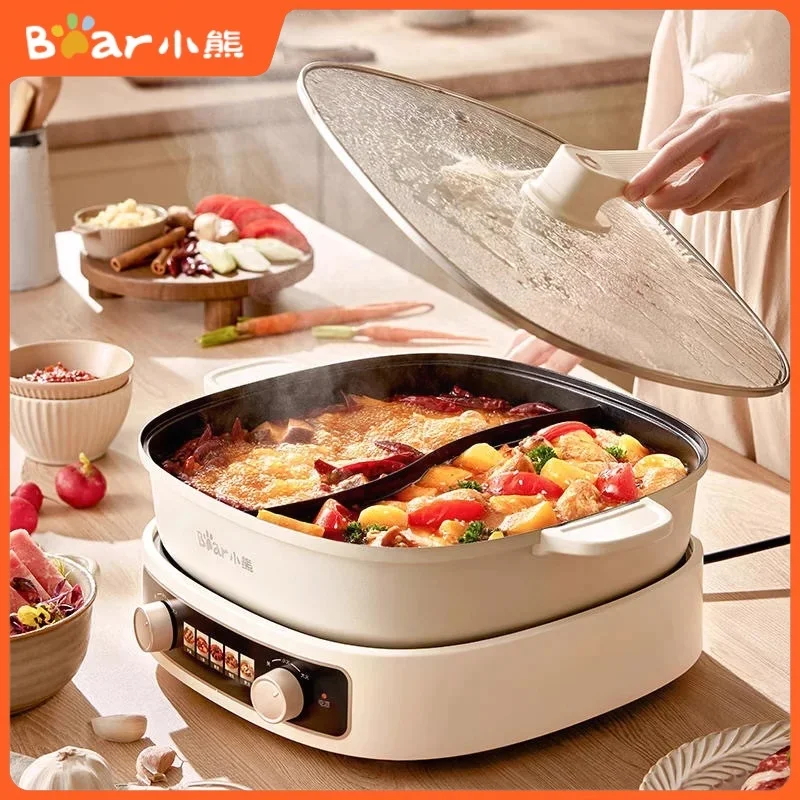 

Electric Hot Pot Household Split-type Mandarin Duck Pot Multi-function Double Knob Independent Temperature Control Cooking Pot