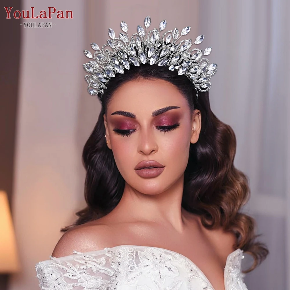 YouLaPan, tocado precioso para boda, aro para el pelo con diamantes de imitación para novia, accesorios para el cabello fiesta de baile para mujer, joyería para banquete HP616