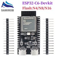 ESP32-C6 ESP32 WiFi+Bluetooth Internet Of Things Dual Type-C Development Board ESP 32 Core Board ESP32-C6-DevKit C For Arduino