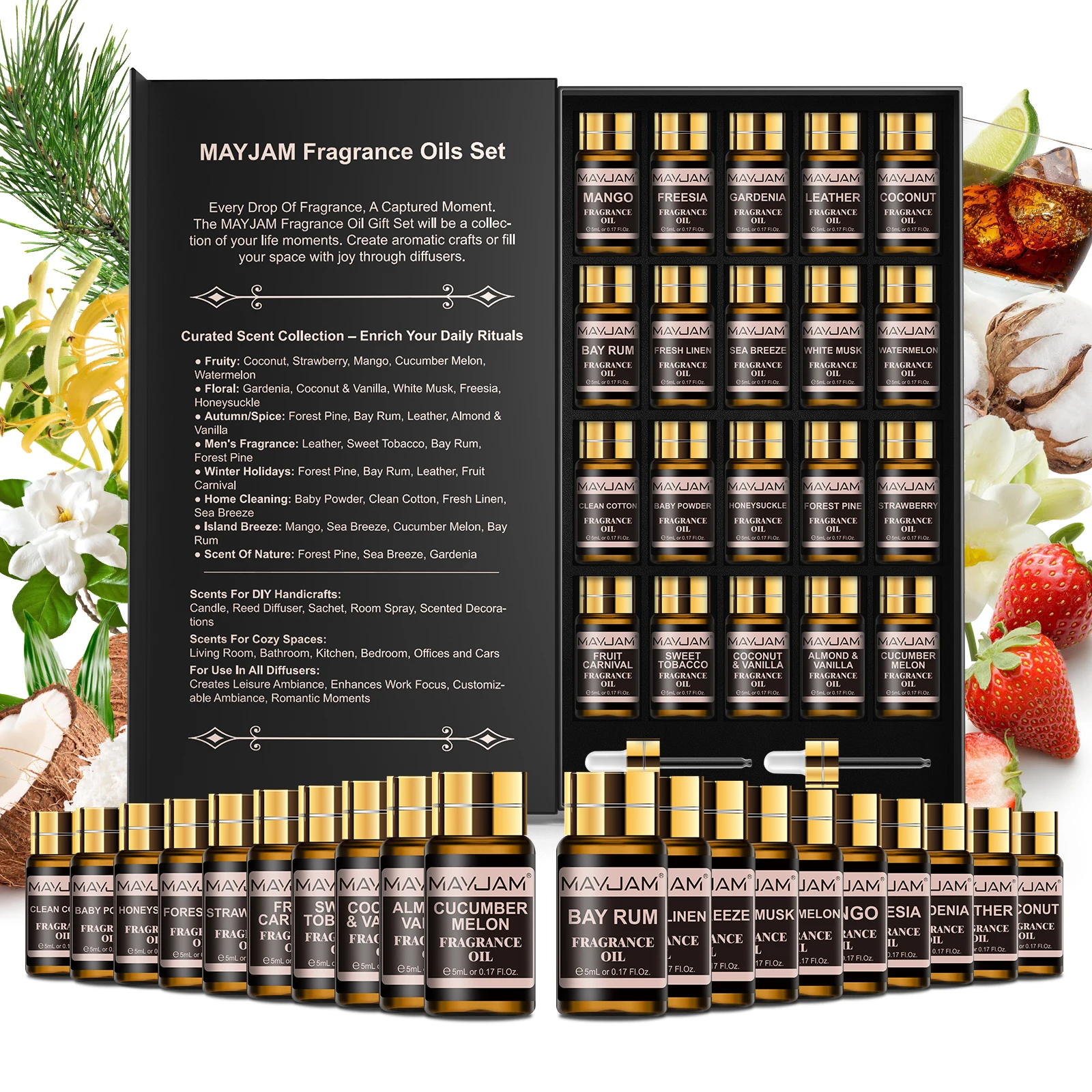 Perfume Fragrance Powder - MAYJAM Fragrance Oils Set 20 Bottles-Sea