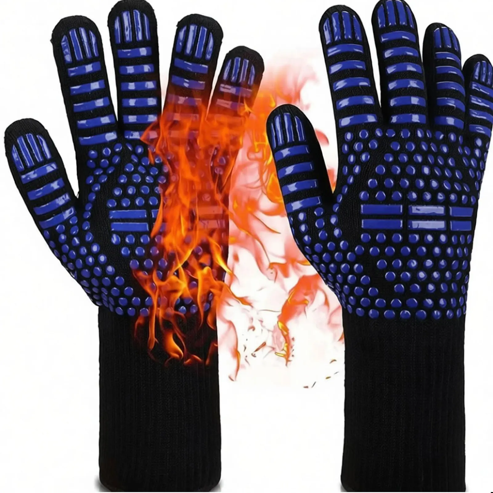 Universal Anti-Slip Heat-Resistant Barbecue Oven Gloves Fireproof Kitchen Cooking Gloves Heat Insulation Microwave Oven Gloves