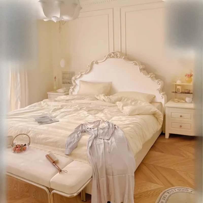 Organizer Princess Bed European Double Frame Lazy Designer Bed Fashionable Confortable Quality Wood Muebles Bedroom Furniture