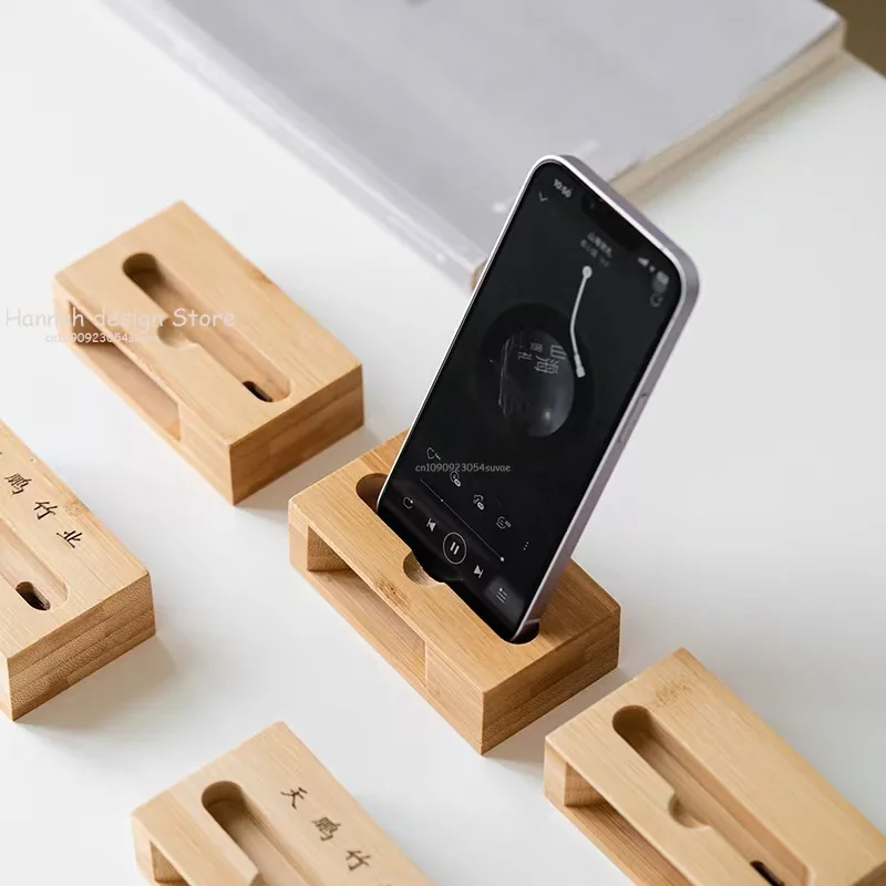 

Phone Sound Amplifier Universal Bamboo Mobile Phone Holder Stand Cellphone Wood Loudspeaker Holder