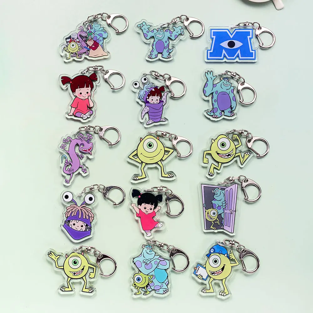 Disney Monsters, Inc. سلسلة مفاتيح مصنوعة من الأكريليك إكسسوارات حقيبة لطيفة على ظهره قلادة خاتم مفتاح إبداعي هدايا للأصدقاء