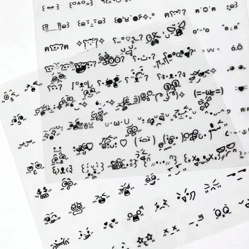 10 قطعة ملصقات التعبير مضحك جديد لطيف التعبيرات ملصقات مجلة ملصق مزخرفة PET شفافة الكرتون مقاوم للماء المقرب #6