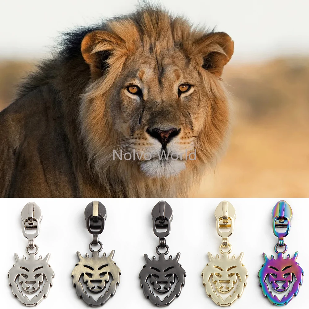 5/20/200PCS Lion/Skull/Cat Bird Shape 5# Nylon Metal Zipper Head For Clothing Purse Bags Puller Slider Repair Kits Accessories