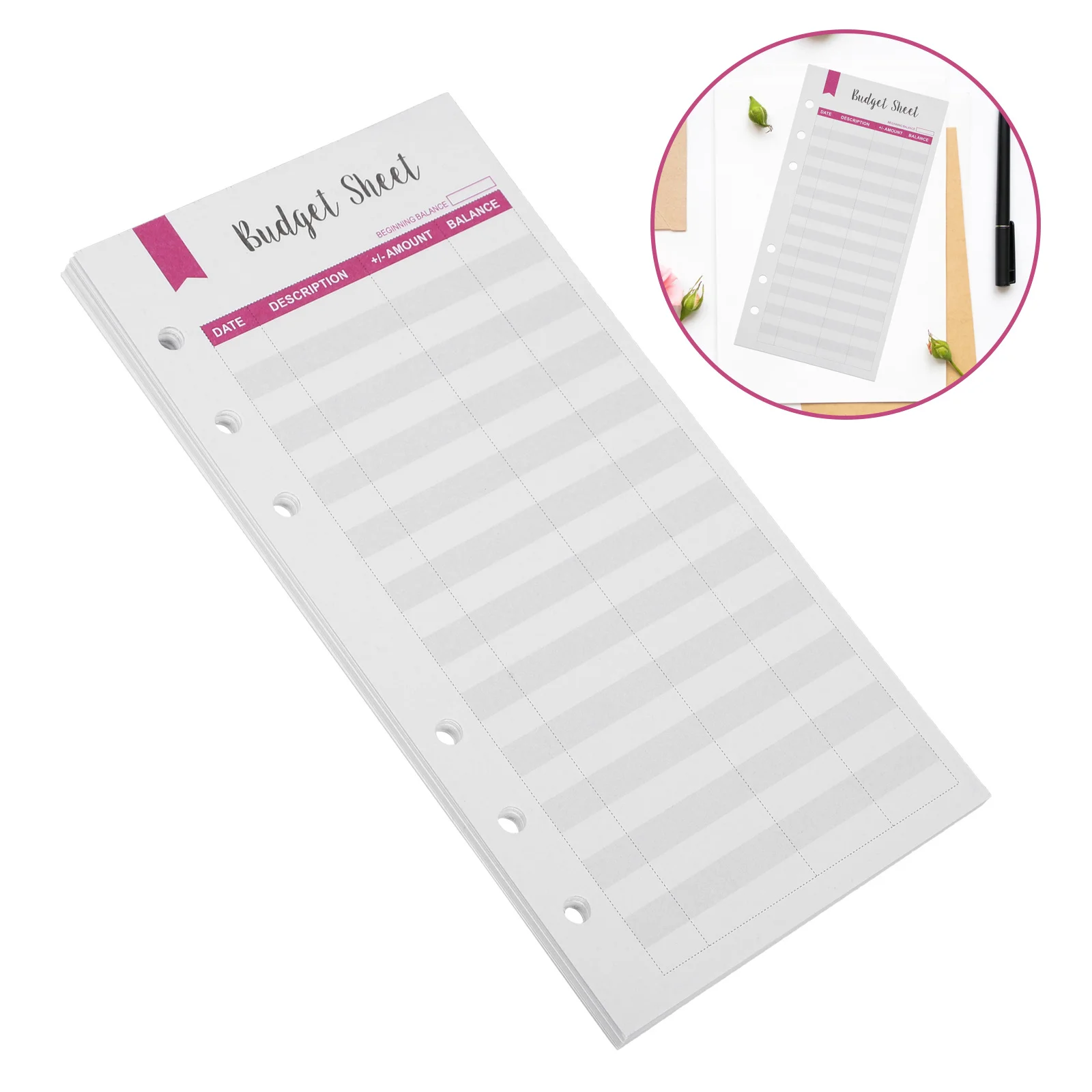 

12Pcs A6 Budget Planner Budget Sheets Thick Paper 6-Hole Punched Refills Expense Tracker Organizer Office Accessories