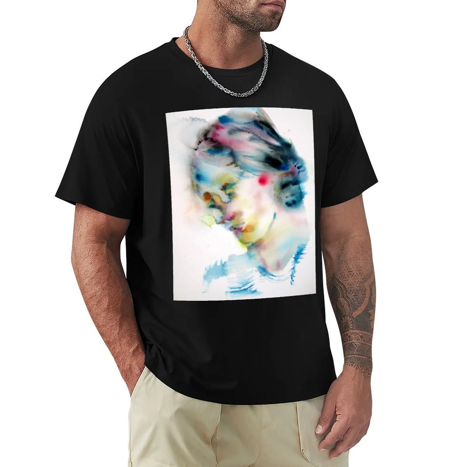 VIRGINIA WOOLF -watercolor portrait T-Shirt new edition vintage hippie clothes cute clothes men workout shirt