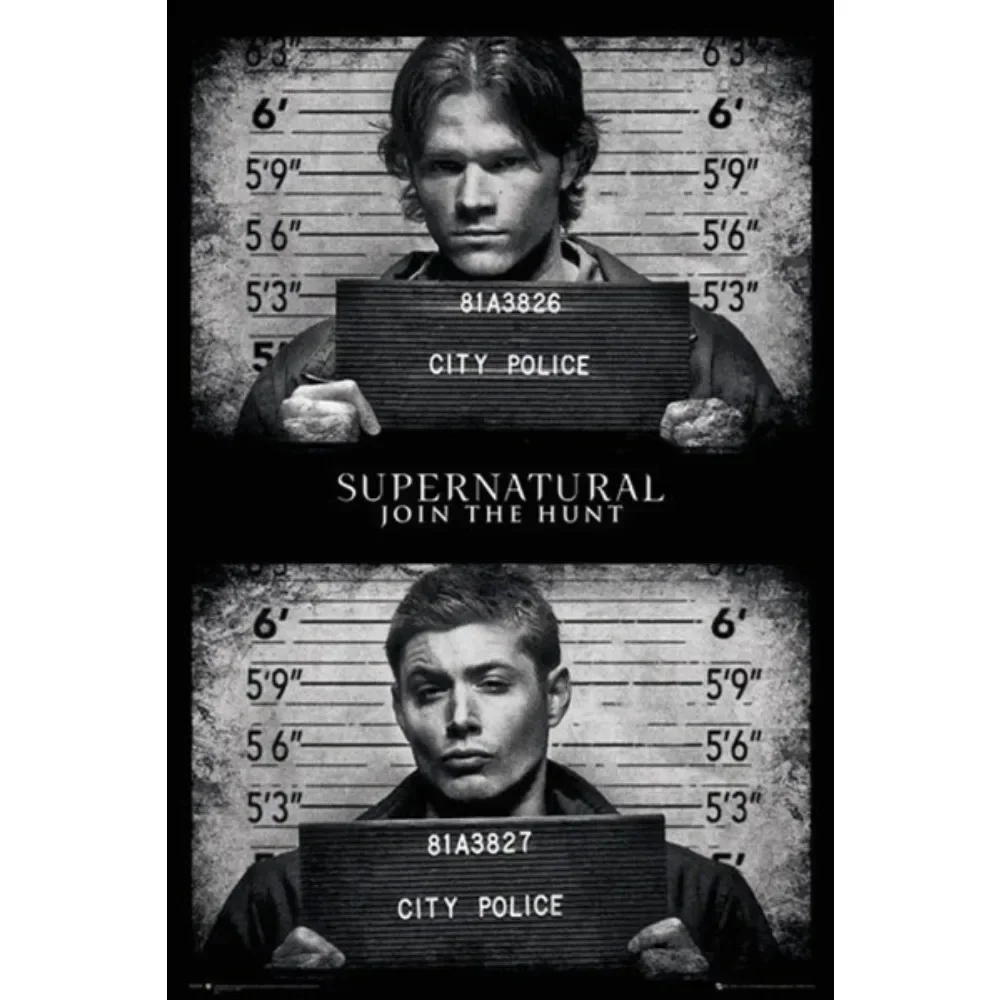 SUPERNATURAL MUGSHOT POSTER Dean and Sam Winchester Metal Tin Si