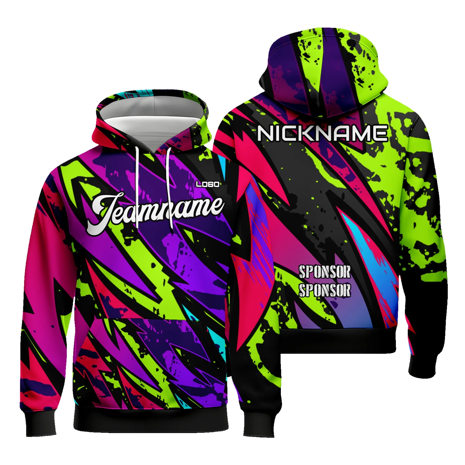 Custom Unisex Graffiti Graphic Soccer Hoodies Sublimation Pullover Sweatshirt with Team Name Number