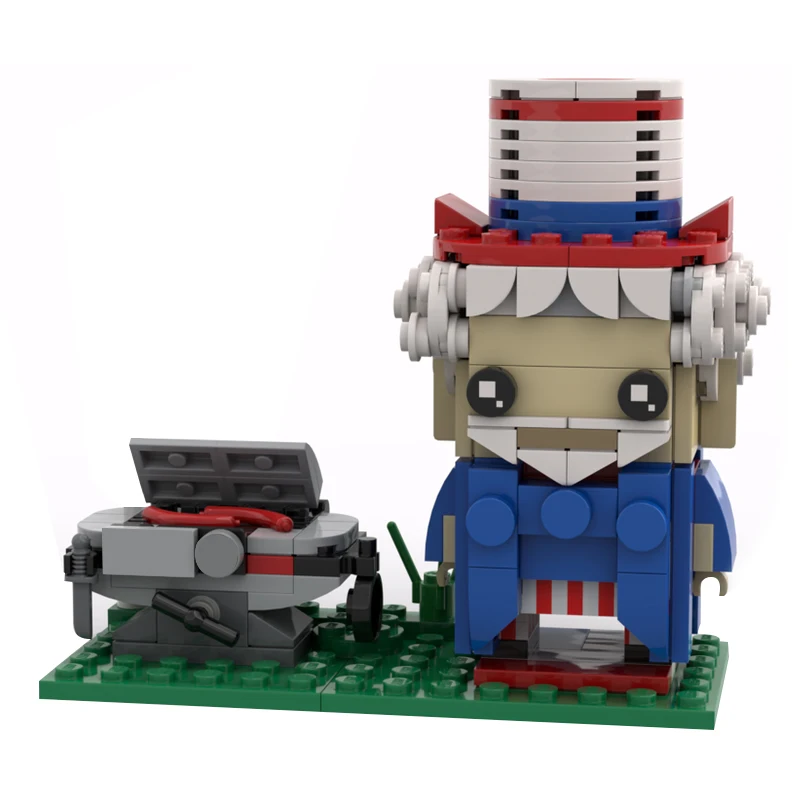 

MOC Ideas Uncle Sam Street Коллекция колбас Дисплей Модель Кирпичи DIY Собранные строительные блоки Детские игрушки Подарок