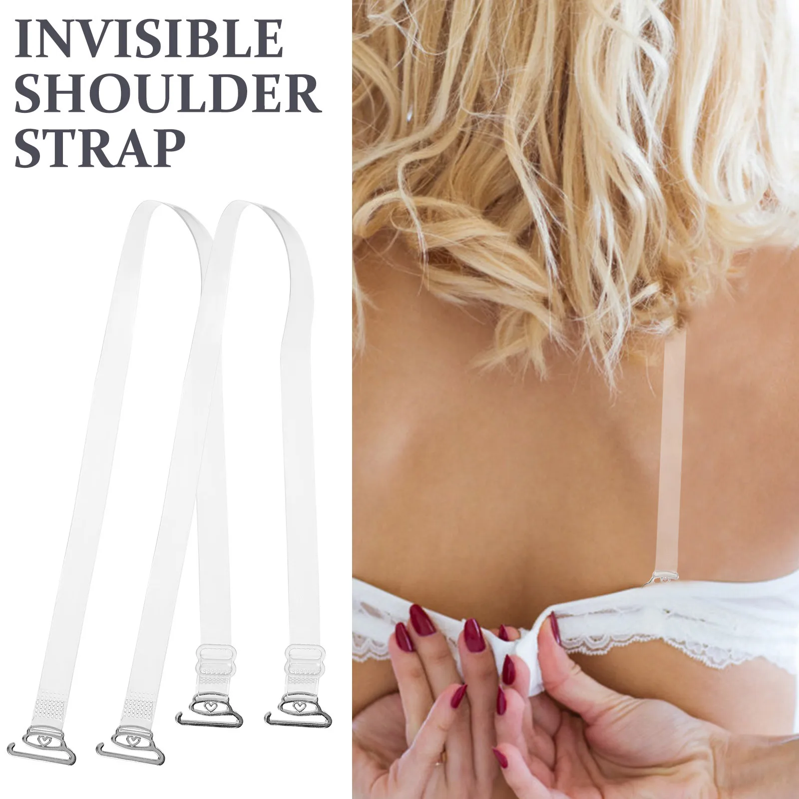 

20Pcs Clear Bra Straps Invisible Anti-Slip Tpu Hook Durable Breathable Shoulder Strap Replacement for Women Lingerie