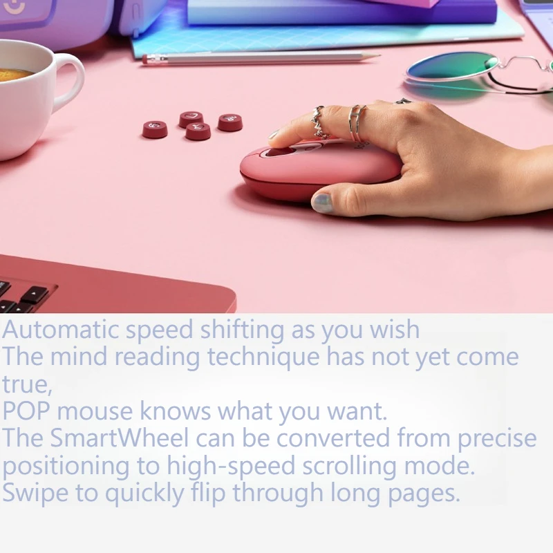 LogitechPOPwide Rubber Rollers Not Only Roll Smoothly, But Also Quietly and Quietly, Bringing A Comfortable Operating Experience