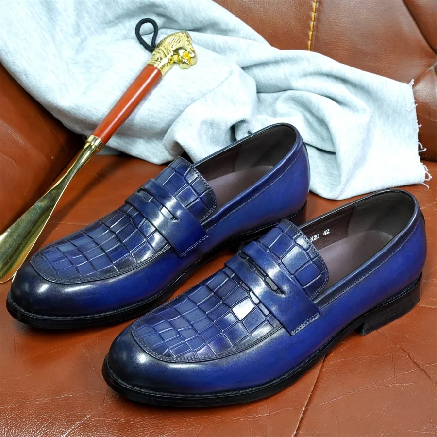 

Loafers men's leather shoes luxury brand snake print casual shoes business suit men's shoes banquet