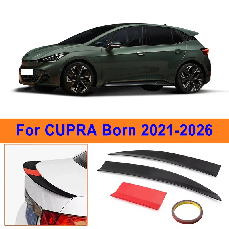 

For CUPRA Born 2021-2026 3-Section ABS Rear Trunk Spoiler 115-125cm Adjustable Sports Decor Top Wing Car Exterior Parts