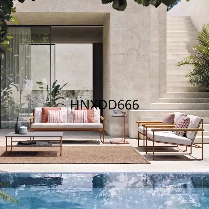 Rattan Outdoor Sofa Set Waterproof Sunscreen Coffee Table Courtyard Furniture Chair And Table Combination for Garden