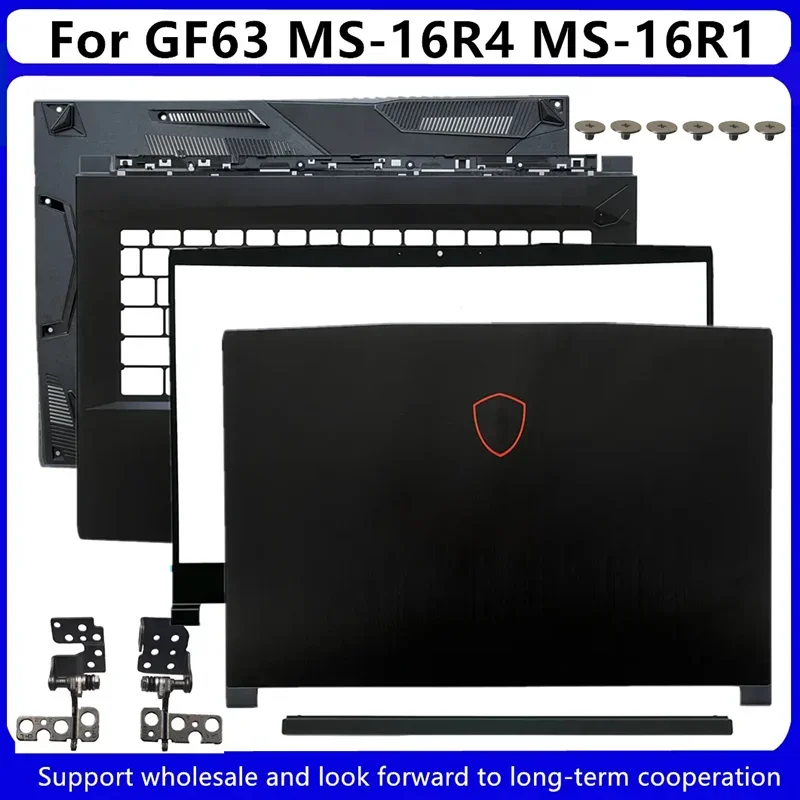 LCD tampa traseira, moldura frontal, caixa superior, tampa palmrest, base inferior, dobradiças, MSI, GF63, 8RC, 8RD, GF63VR, MS-16R1, novo