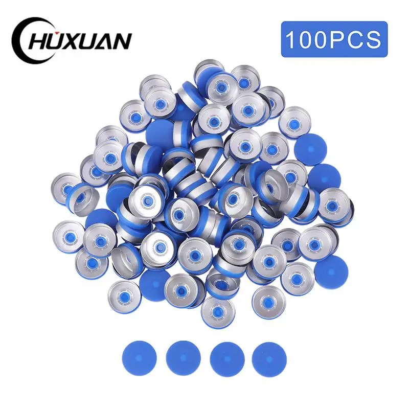 100PCS Medical Vial Cap Aluminum Cap Medical Bottle Cap OD 20mm Diameter Aluminum Flip Off Cap Medical Bottle Accessories