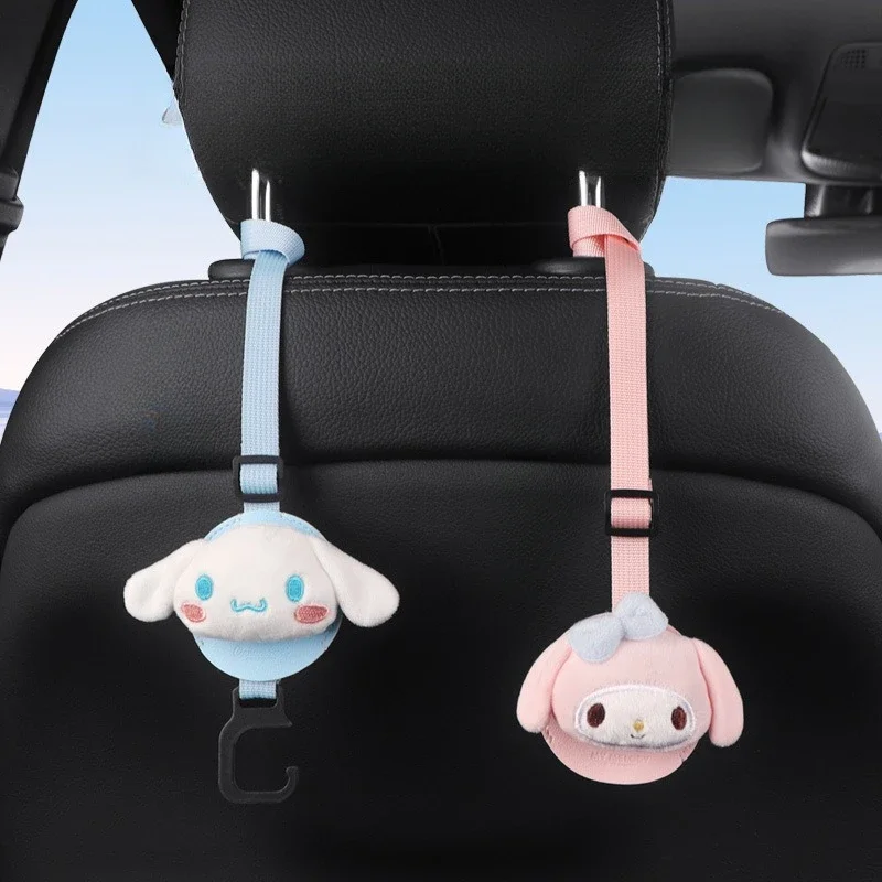 Sanrio-figura de Anime My Melody Cinnamoroll, gancho para asiento trasero de coche, oculto, Interior automotriz, Universal, cómodo, nuevo