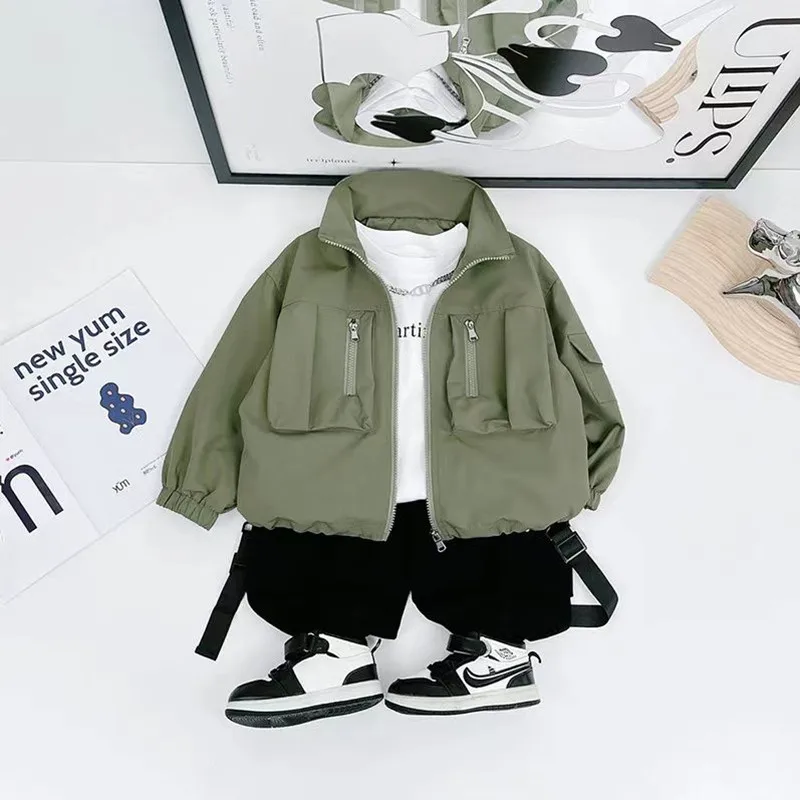 

Boys' Spring and Autumn Coat Children's Clothing Boys' Cool Jacket Children's Top Boys' New Jacket