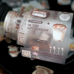 Yoofun 6x200cm INS Style Masking Tape Coffe Brunch Bread Cafe Decorative Stickers Diy Label for Journal Scrapbooking Diary Album