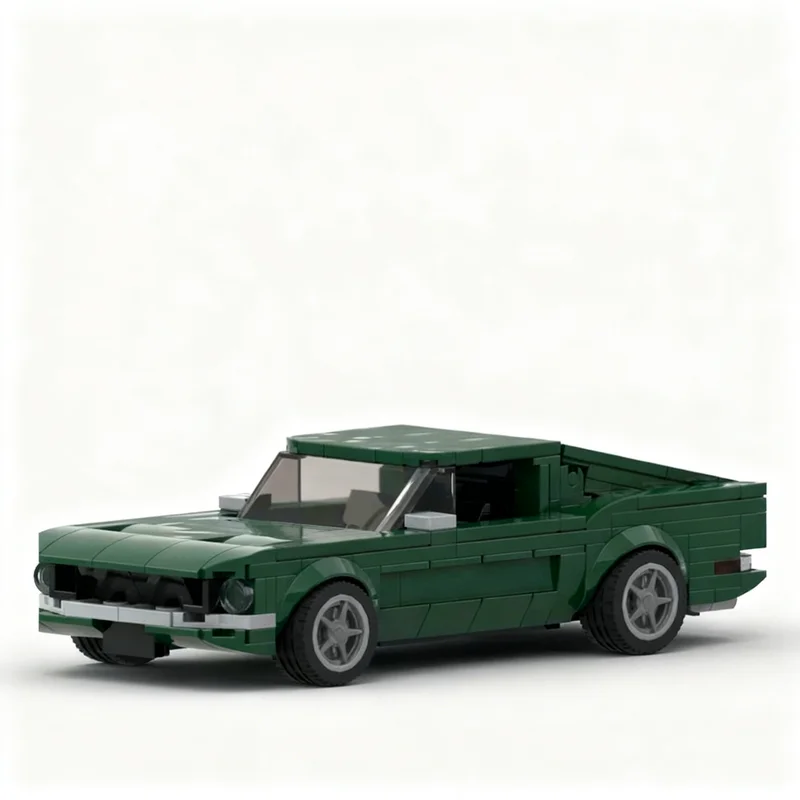 298PCS MOC City Champions Super Car Steve Mcqueen S Classic Pickup Mustang Gt Bullitt Model Technology DIY Building Blocks Gift