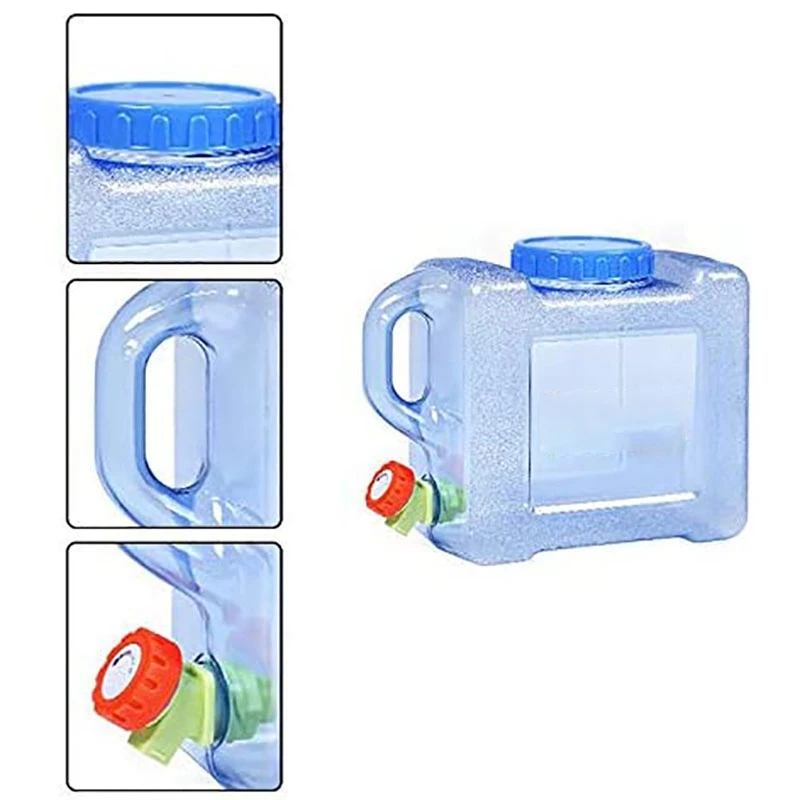 Water Canister With Tap,Camping Portable Bucket Car Water Container With Lid Water Tank Reservoir For Outdoor Travel