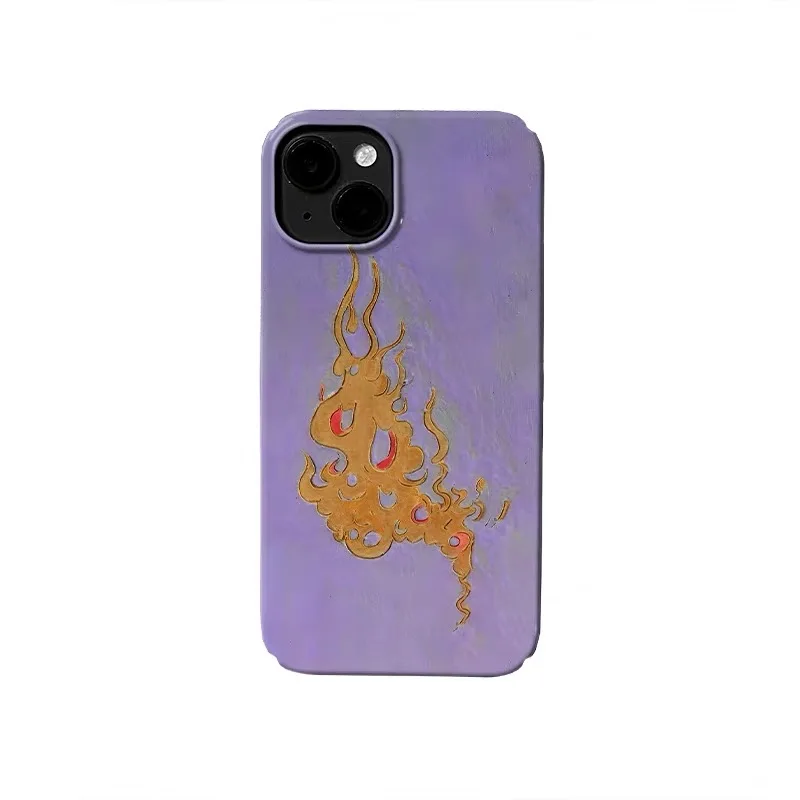 

Ins Korean Violet Flame Phone Case for IPHONE 17 Air 16E 15 PROMAX 14 Plus 13 12 MINI 11 PRO 16Plus XR XS Acrylic Phone Cover