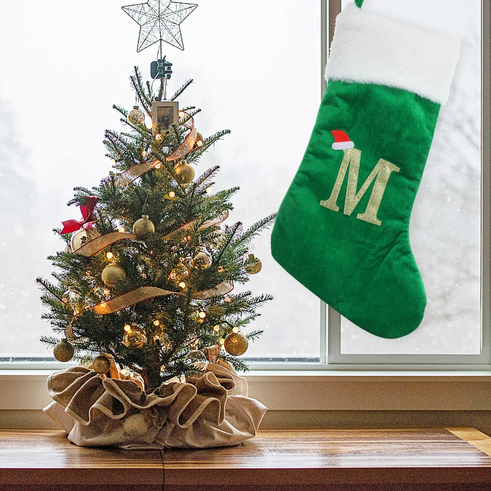 

Christmas Stocking Hanging Sock Reusable Xmas Tree Gift Bag Holiday Decoration Party Stocking Fireplace Window Decor