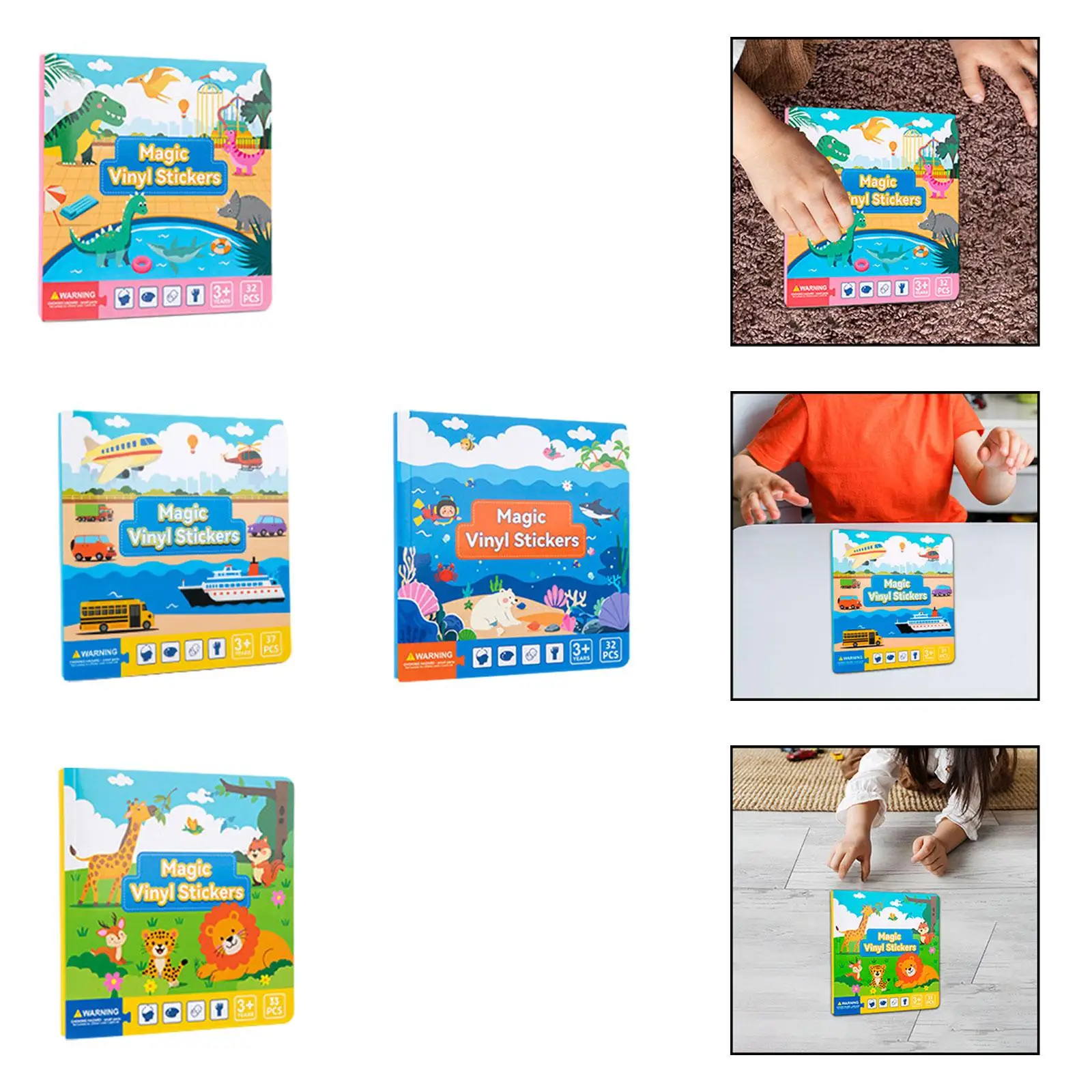 

Kids Stickers Book Teaching Aid Learning Toy Book for Home Kindergarten Trip