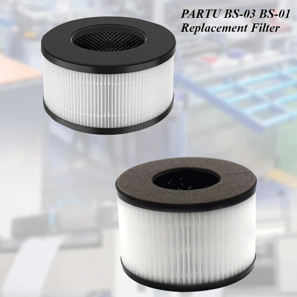 فلتر بديل PARTU BS-03 BS-01 - مجموعة HEPA الحقيقية + مجموعة الكربون المنشط للغبار والدخان وشعر الحيوانات الأليفة