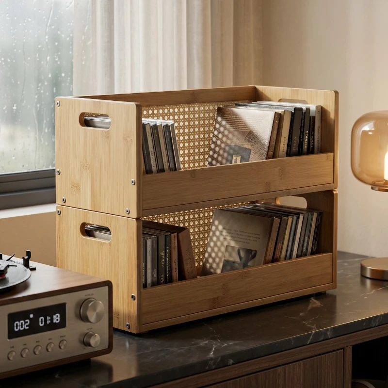 Desktop CD Storage Rack, Multi‑Layer Display Holder for Discs, Tapes, Vinyl Records, Album Collection Organizer for Home Use