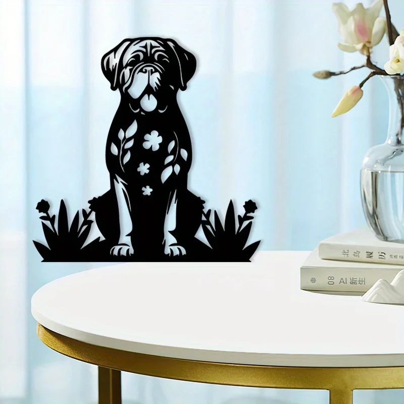 Sculpture murale en fer Dogue de Bordeaux, style vintage, commémorative, pour clôture de jardin, cadeau de sympathie pour les propriétaires de chiens