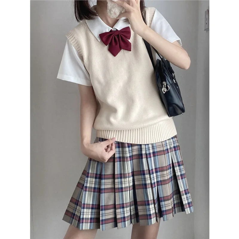 

Sleeveless Uniform Stacked Pullover Sweater 2025 Basic Style Knitted Sweater Vest
