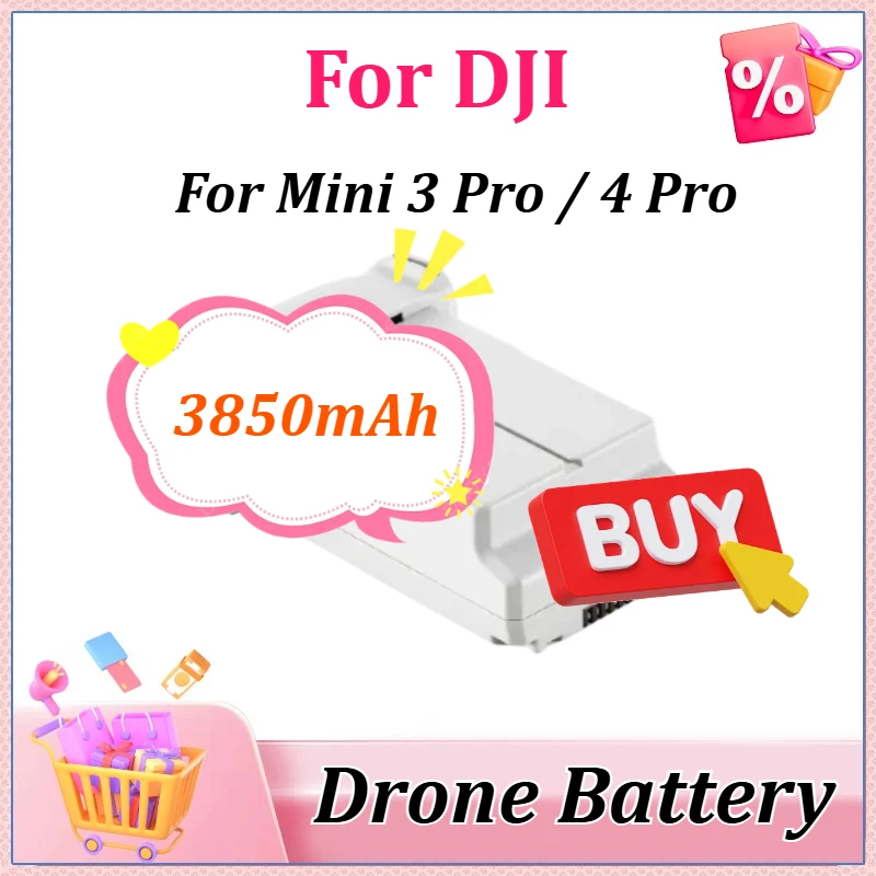 

7.38V 3850mAh for DJI Mini 3 Pro / 4 Pro Intelligent Flight Battery High Quality Newly Upgraded Up To 30 Minutes of Flight