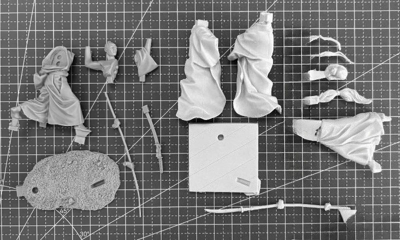 1/32 مقياس يموت الصب الراتنج نموذج لجسم عدة اليابانية الذكور والإناث المحاربين مع قاعدة 2 أرقام المفككة غير مصبوغ