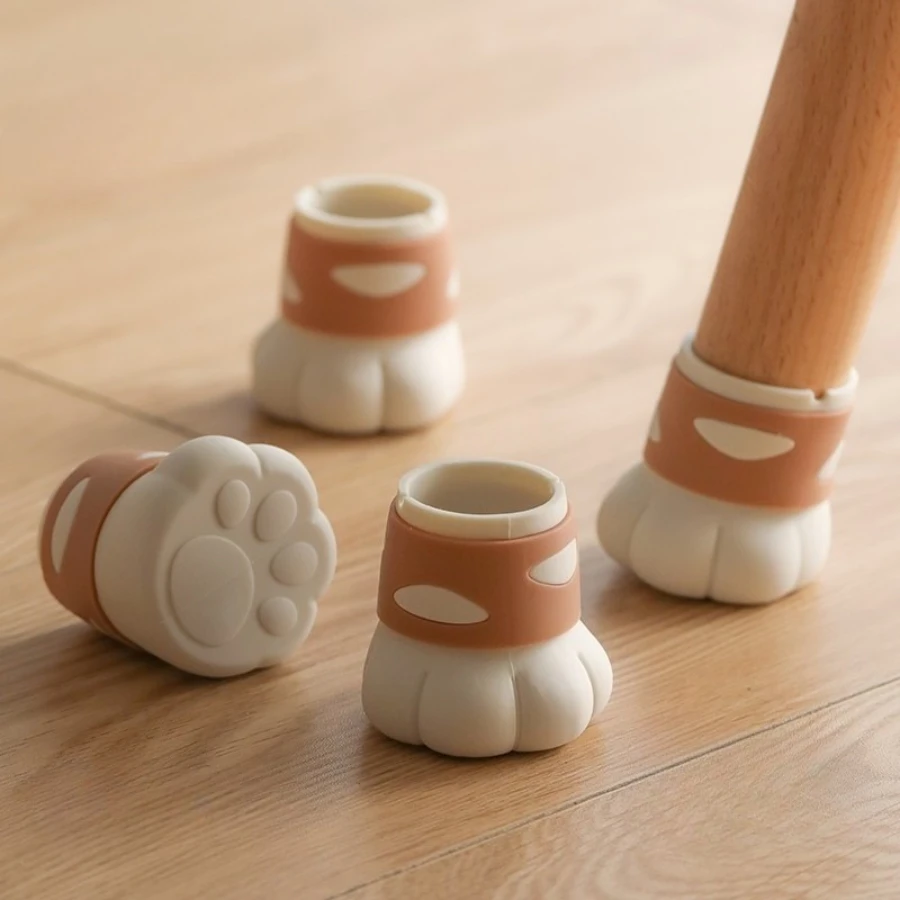 

Cat Paw-Shaped Silicone Chair Leg Pads Anti-Slip Noise-Reducing Floor Protective Covers for Furniture Legs Noise-Reducing