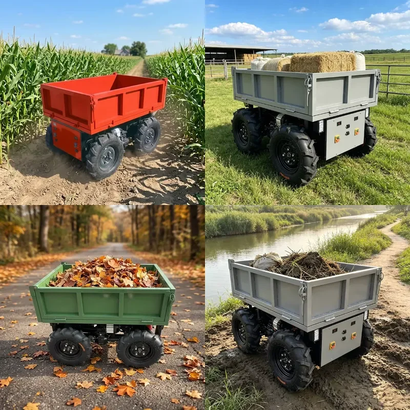2026 Mini Dumper Electric Remote Control 500 kg Power Barrow Hydraulic Tipper Small Motorized Cargo Cart Landscaping Farming