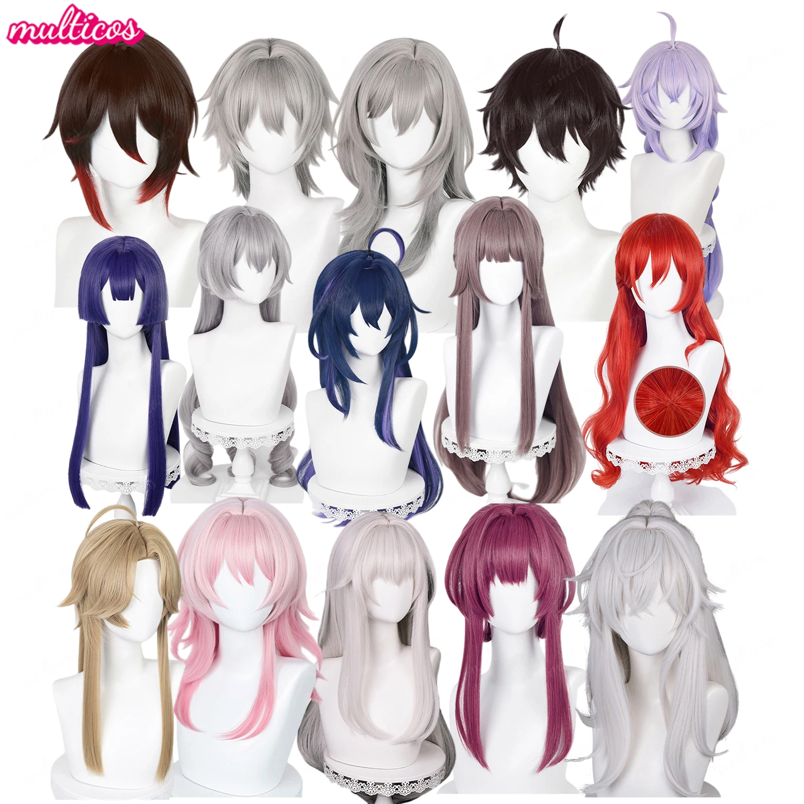 Honkai Star Rail Wigs March 7th Kafka Herta Yanqing Jing Yuan Bailu Trailblazer Himeko Cosplay Wig Anime Game Wigs + Wig Cap