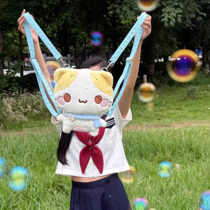 

Masyumaro Fluffy Fuwa Nyanko Cat плюшевый кукольный рюкзак с героями мультфильмов милая студенческая школьная сумка сумки на плечо многофункциональные модные сумки