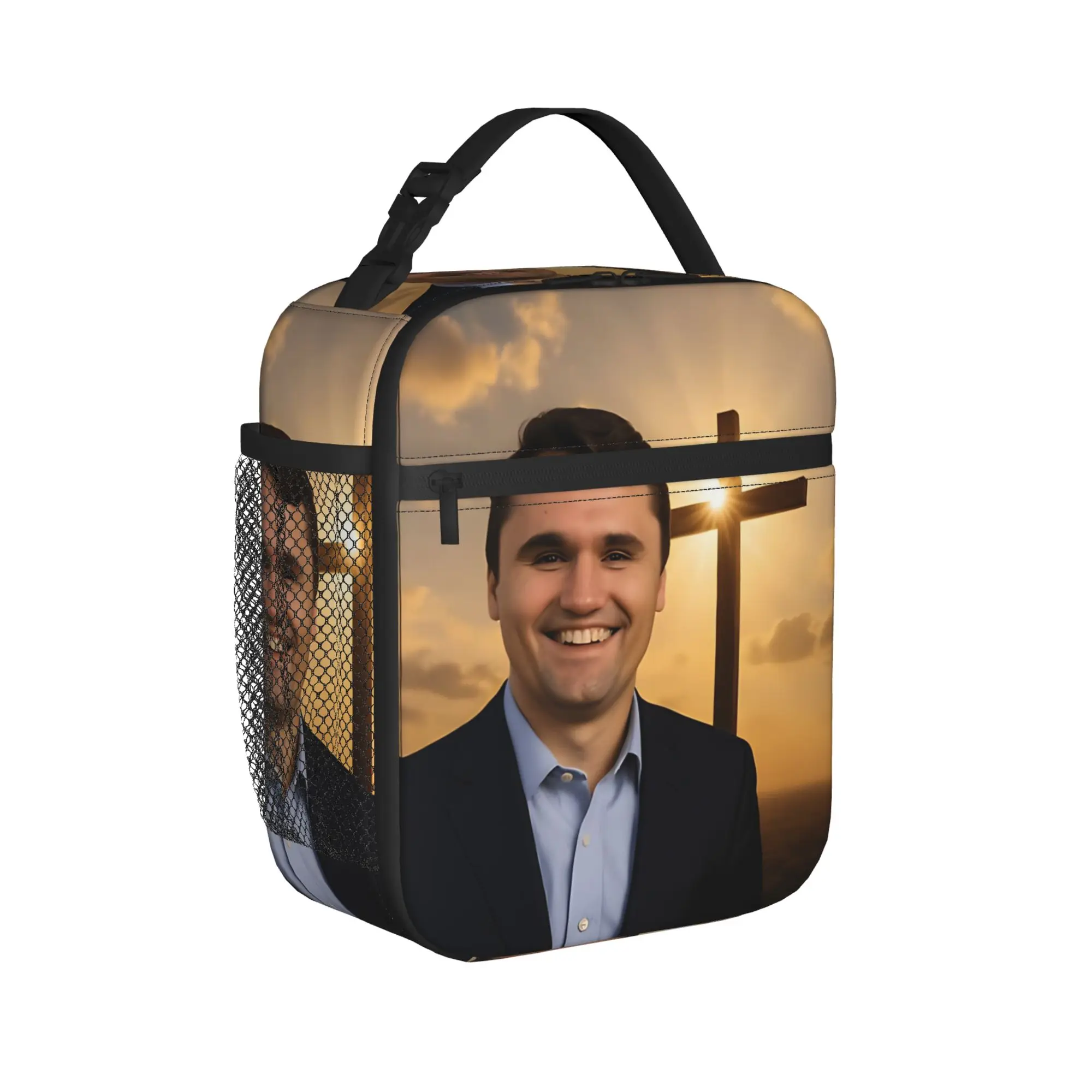 

Изолированная сумка для обеда Charlie Kirk, портативная сумка-холодильник Angelic Advocate, сумка-контейнер для обеда, сумка-тоут для офиса и путешествий, для девочек и мальчиков