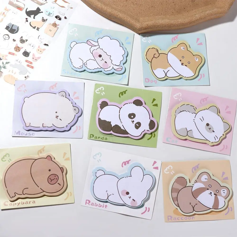 30 Sheets Funny Lovely Animal Shape Note Paper Self Sticky Message Paper Students Posted Writing Pad Stationery Awards